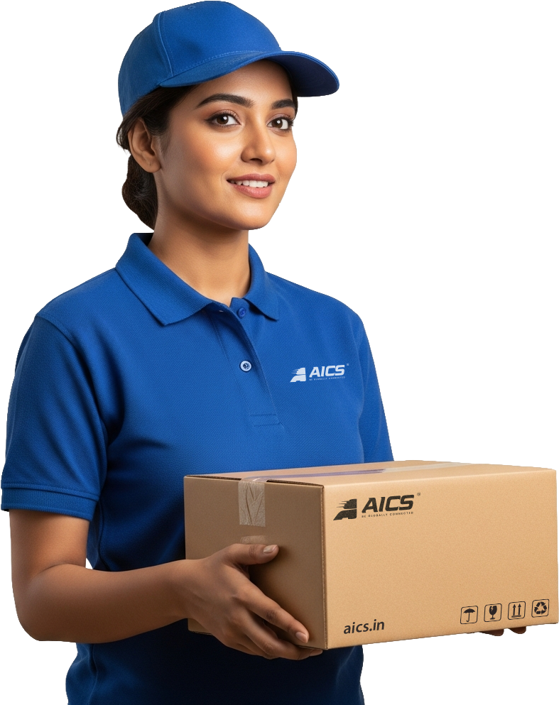 AICS Courier Girl - Holding courier box