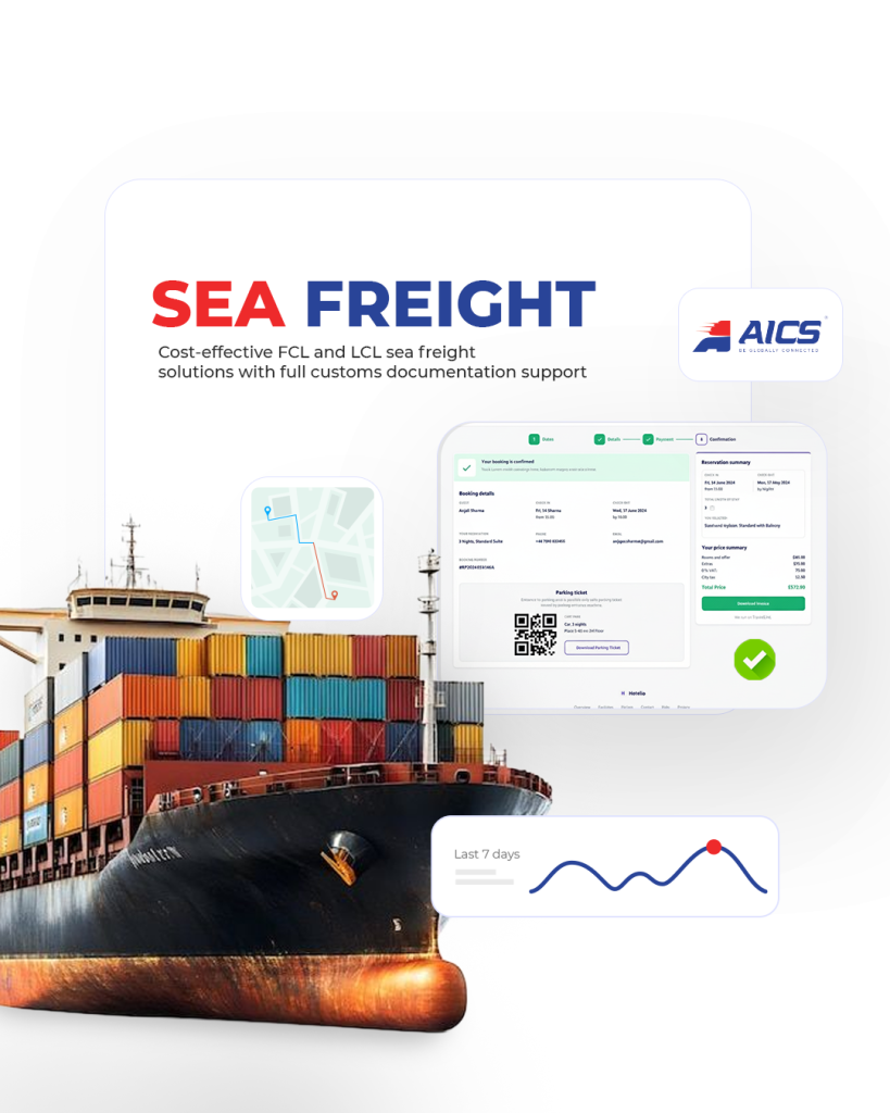 International sea freight services by AICS for affordable bulk cargo shipping and global logistics