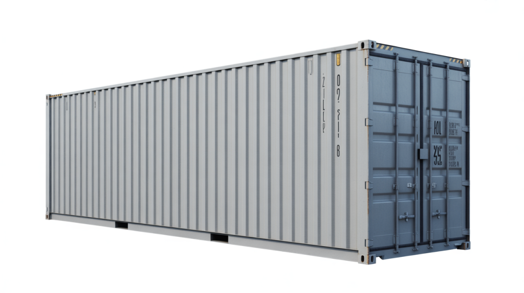 High cube dry container offering extra height for bulky sea freight cargo