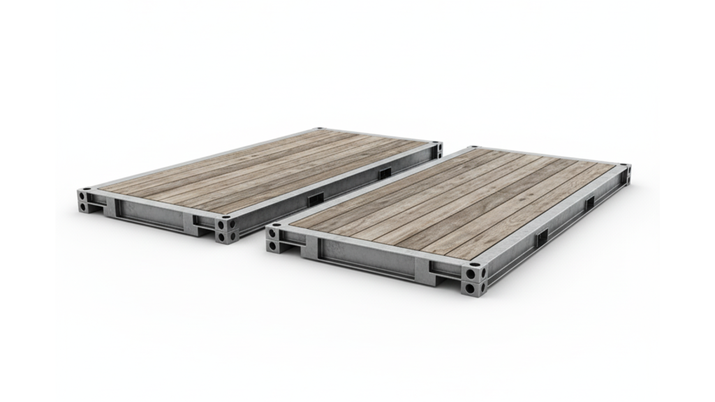 Platform container designed for very heavy and oversized sea freight cargo