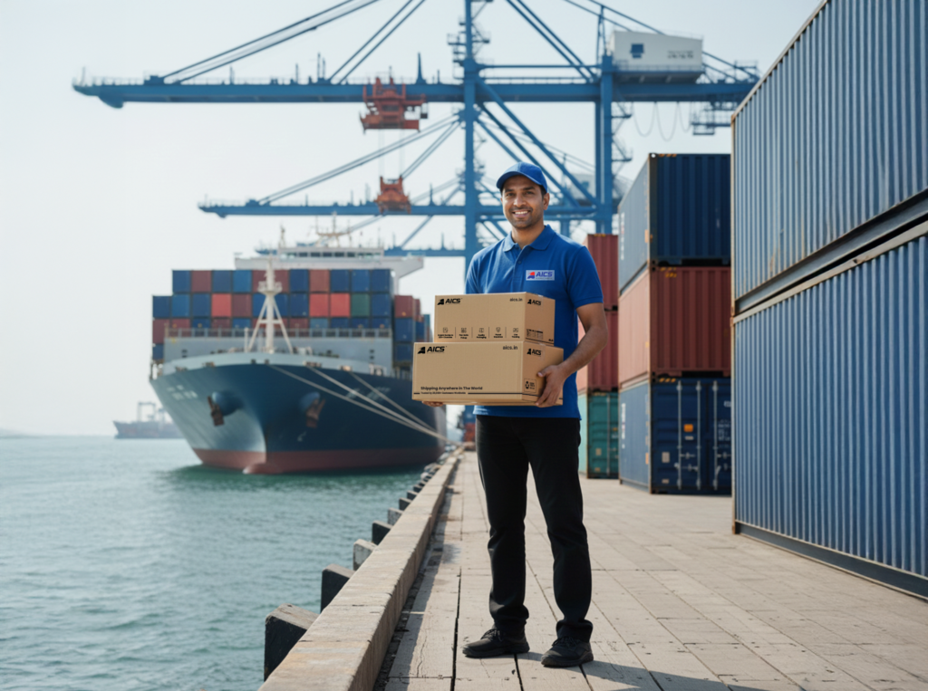 Sea freight container shipping services for global cargo transportation