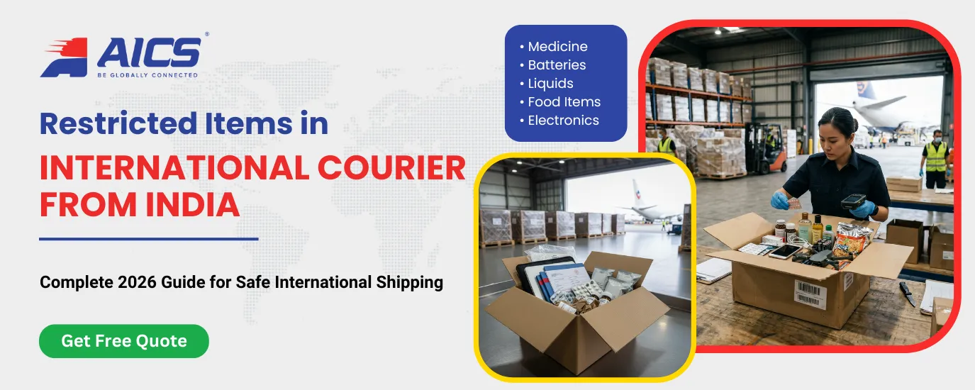 restricted items international courier India