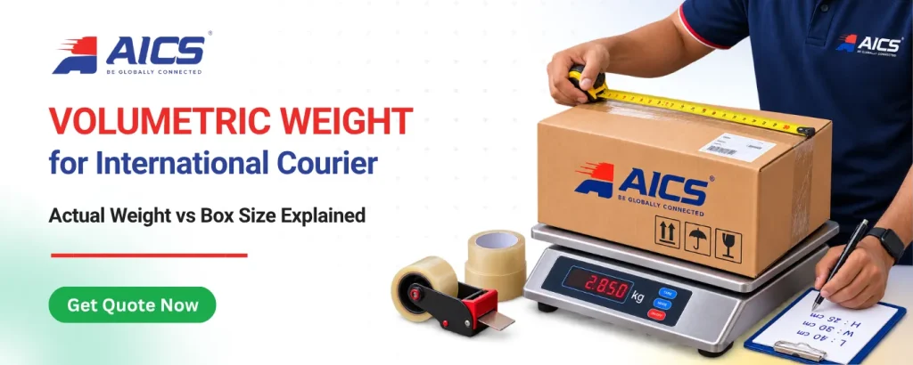 ICS parcel to calculate volumetric weight for international courier
