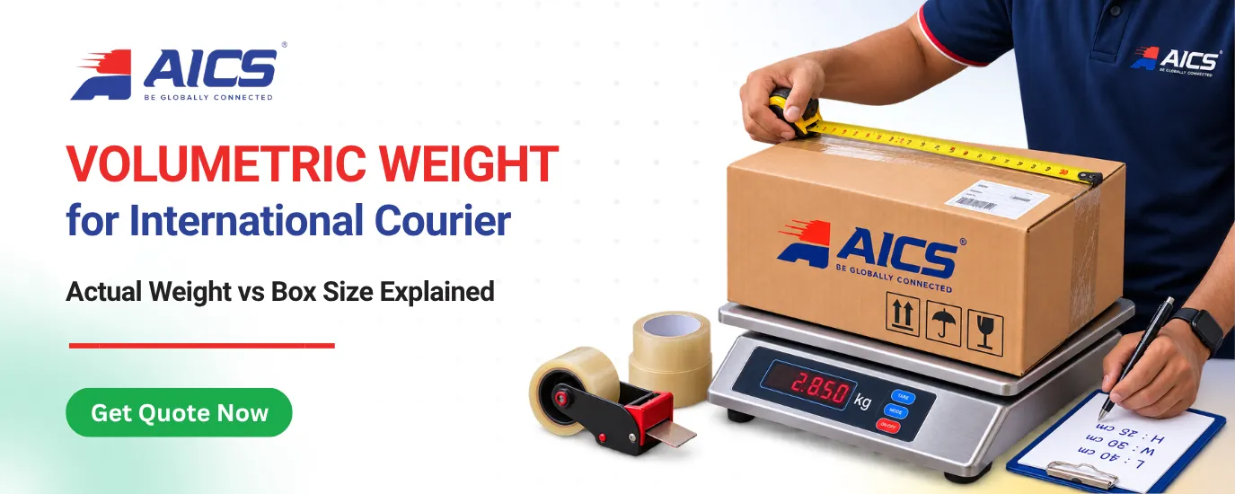 ICS parcel to calculate volumetric weight for international courier