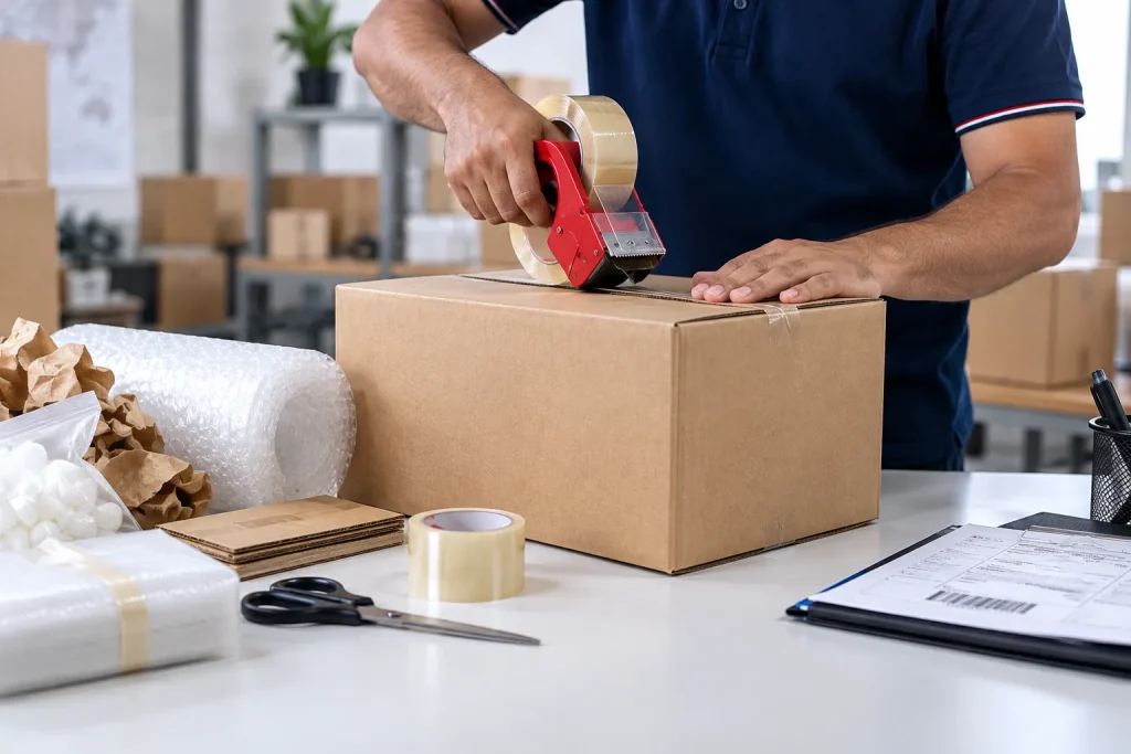 Export Packaging for International Courier for fragile goods